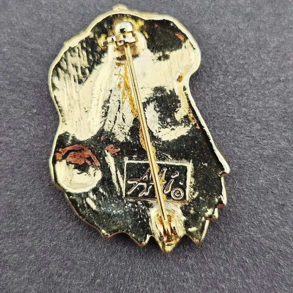 Vintage Santa Clause Large Brooch Pin Christmas Festive Holiday Party Accessory